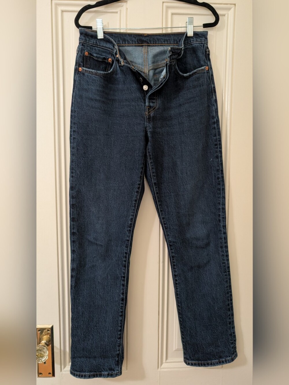 Levi's 501 Dark Blue Women's High-Waist Jeans - Picture 3 of 6